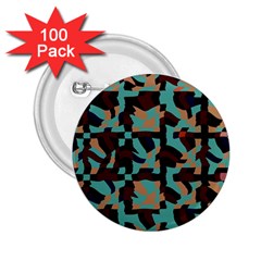 Distorted Shapes In Retro Colors 2 25  Button (100 Pack)