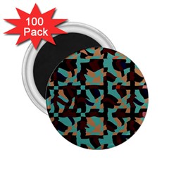 Distorted Shapes In Retro Colors 2 25  Magnet (100 Pack) 