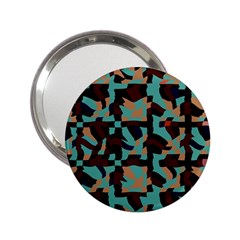 Distorted Shapes In Retro Colors 2 25  Handbag Mirror by LalyLauraFLM