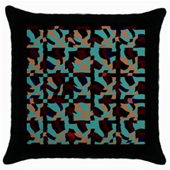 Distorted Shapes In Retro Colors Throw Pillow Case (black)