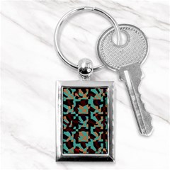 Distorted Shapes In Retro Colors Key Chain (rectangle)