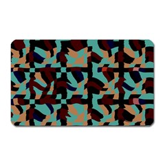 Distorted Shapes In Retro Colors Magnet (rectangular)