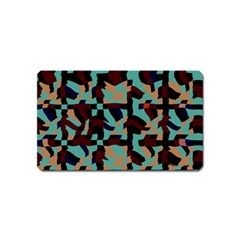 Distorted Shapes In Retro Colors Magnet (name Card) by LalyLauraFLM