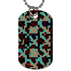 Distorted Shapes In Retro Colors Dog Tag (one Side)