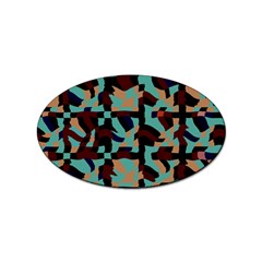 Distorted Shapes In Retro Colors Sticker Oval (100 Pack)