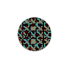 Distorted Shapes In Retro Colors Golf Ball Marker (4 Pack)