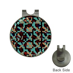 Distorted Shapes In Retro Colors Golf Ball Marker Hat Clip