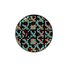 Distorted Shapes In Retro Colors Hat Clip Ball Marker