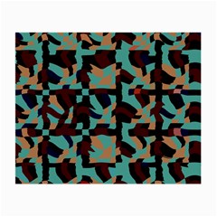 Distorted Shapes In Retro Colors Small Glasses Cloth (2 Sides) by LalyLauraFLM