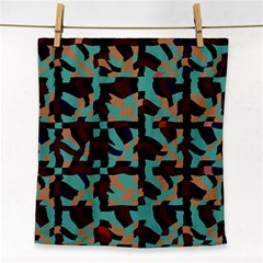 Distorted Shapes In Retro Colors Face Towel by LalyLauraFLM