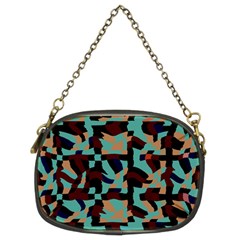 Distorted Shapes In Retro Colors Chain Purse (two Sides)