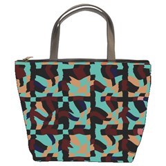 Distorted Shapes In Retro Colors Bucket Bag by LalyLauraFLM