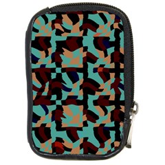 Distorted Shapes In Retro Colors Compact Camera Leather Case