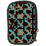 Distorted shapes in retro colors Compact Camera Leather Case Front