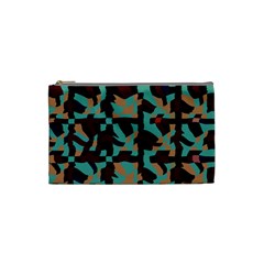 Distorted Shapes In Retro Colors Cosmetic Bag (small) by LalyLauraFLM