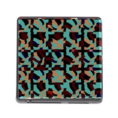 Distorted Shapes In Retro Colors Memory Card Reader (square)