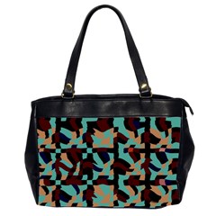 Distorted Shapes In Retro Colors Oversize Office Handbag (2 Sides)