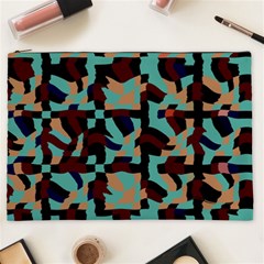 Distorted Shapes In Retro Colors Cosmetic Bag (xxl) by LalyLauraFLM