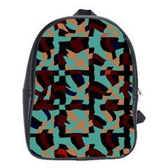 Distorted Shapes In Retro Colors School Bag (xl)