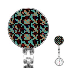 Distorted Shapes In Retro Colors Stainless Steel Nurses Watch