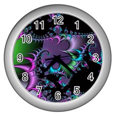 Fractal Dream Wall Clocks (silver) 