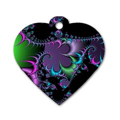 Fractal Dream Dog Tag Heart (one Side)