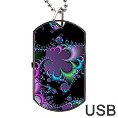 Fractal Dream Dog Tag Usb Flash (one Side)