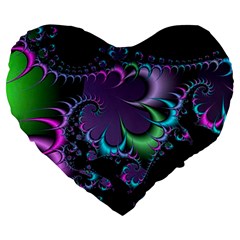 Fractal Dream Large 19  Premium Heart Shape Cushions