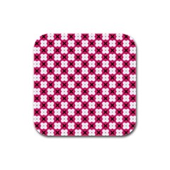 Cute Pretty Elegant Pattern Rubber Square Coaster (4 Pack) 