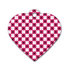 Cute Pretty Elegant Pattern Dog Tag Heart (two Sides)