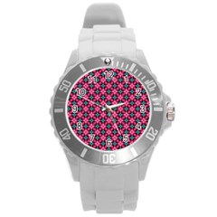 Cute Pretty Elegant Pattern Round Plastic Sport Watch (l)