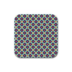 Cute Abstract Pattern Background Rubber Square Coaster (4 Pack)  by GardenOfOphir