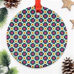 Cute abstract Pattern background Round Ornament (Two Sides)  Front