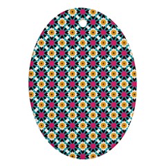 Cute Abstract Pattern Background Oval Ornament (two Sides)