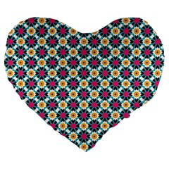 Cute Abstract Pattern Background Large 19  Premium Heart Shape Cushions by GardenOfOphir