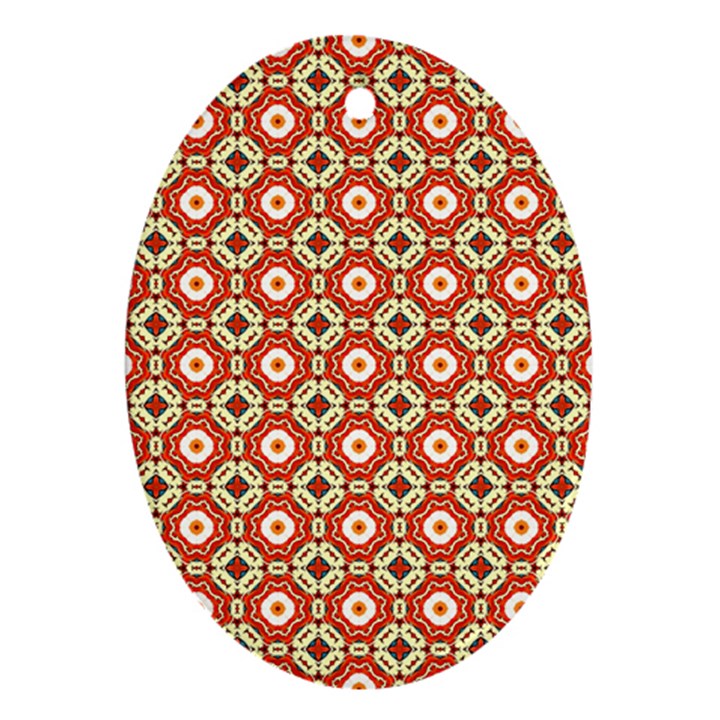 Cute Pretty Elegant Pattern Oval Ornament (Two Sides)