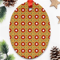 Cute Pretty Elegant Pattern Oval Ornament (two Sides)