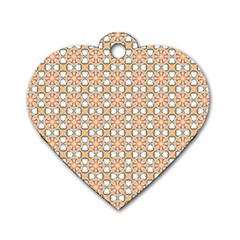 Cute Pretty Elegant Pattern Dog Tag Heart (two Sides)