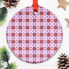 Cute Pretty Elegant Pattern Round Ornament (two Sides) 