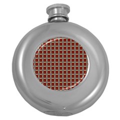 Cute Pretty Elegant Pattern Round Hip Flask (5 Oz)