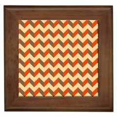 Modern Retro Chevron Patchwork Pattern  Framed Tiles