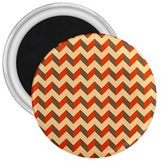 Modern Retro Chevron Patchwork Pattern  3  Magnets