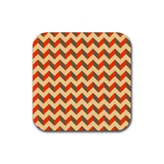 Modern Retro Chevron Patchwork Pattern  Rubber Coaster (square) 