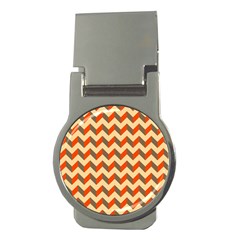 Modern Retro Chevron Patchwork Pattern  Money Clips (round) 