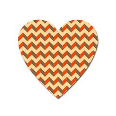 Modern Retro Chevron Patchwork Pattern  Heart Magnet