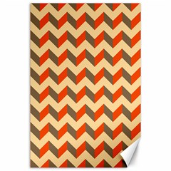 Modern Retro Chevron Patchwork Pattern  Canvas 24  X 36 