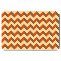 Modern Retro Chevron Patchwork Pattern  Large Doormat 