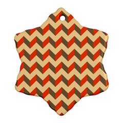 Modern Retro Chevron Patchwork Pattern  Snowflake Ornament (2-side) by GardenOfOphir