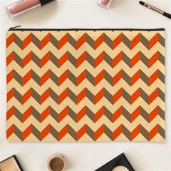 Modern Retro Chevron Patchwork Pattern  Cosmetic Bag (xxxl)  by GardenOfOphir