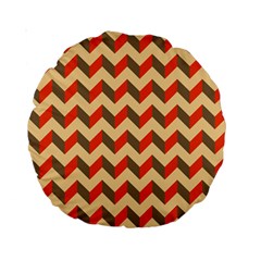 Modern Retro Chevron Patchwork Pattern  Standard 15  Premium Round Cushions by GardenOfOphir